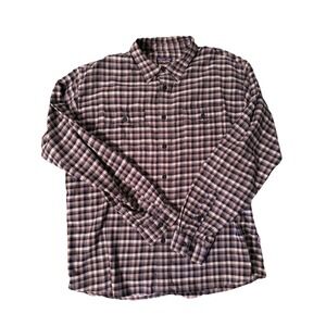 Men's Patagonia Grey/navy/black checkered Flannel shirt size L